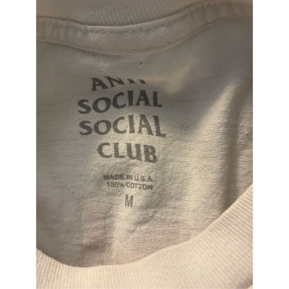 Anti Social Club Las Vegas White T-Shirt. Size Medium - Picture 3 of 5